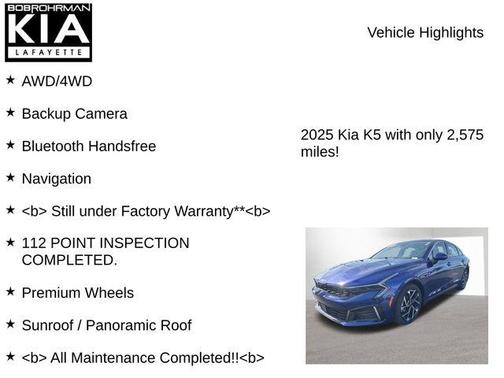 Blue 2025 Kia K5 EX