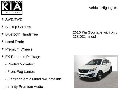 Clear White 2016 Kia Sportage EX