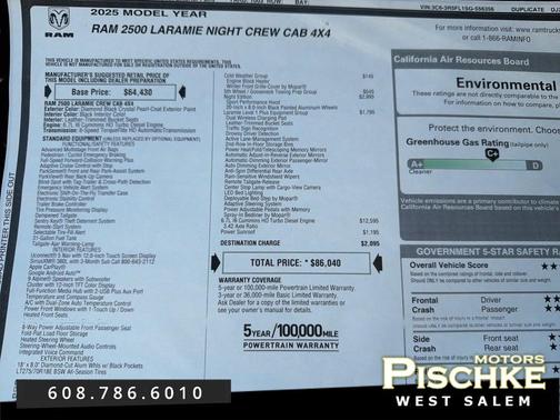 2025 RAM 2500 Laramie Crew Cab 4x4 6'4' Box