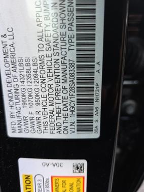 Black 2025 Honda Accord LX 1.5T