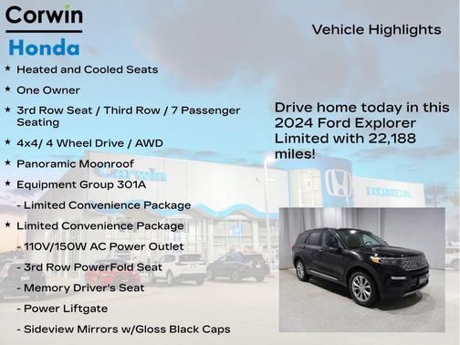 AGATE BLACK METALLIC 2024 Ford Explorer Limited