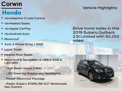 2019 Subaru Outback 2.5i Limited