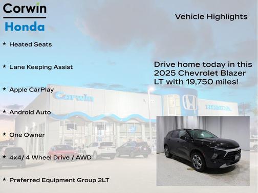 Black 2025 Chevrolet Blazer 2LT
