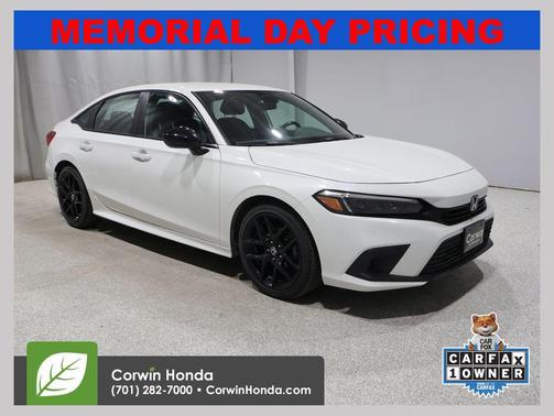 Platinum White Pearl 2024 Honda Civic Sport