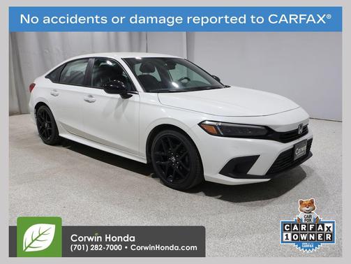 Platinum White Pearl 2024 Honda Civic Sport