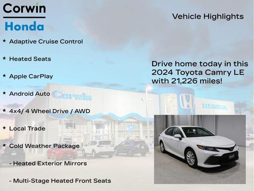 Ice Cap 2024 Toyota Camry LE
