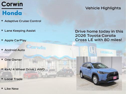 Cavalry Blue 2026 Toyota Corolla Cross LE