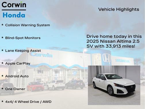 Glacier White 2025 Nissan Altima SV AWD