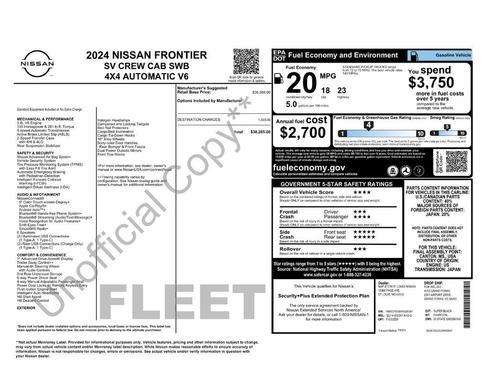 Super Black 2024 Nissan Frontier SV