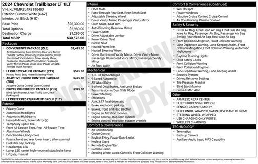 Summit White 2024 Chevrolet Trailblazer LT