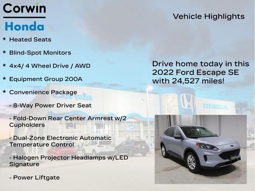 ICED BLUE SILVER METALLIC 2022 Ford Escape SE