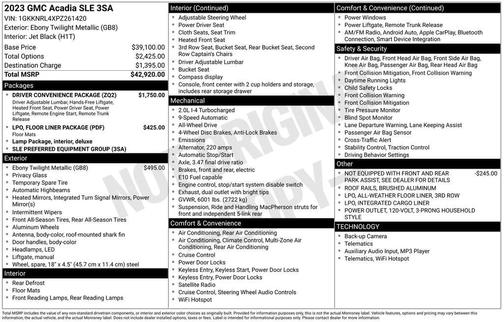 2023 GMC Acadia AWD SLE