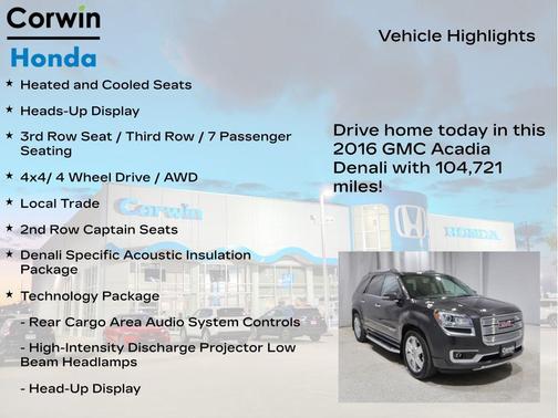 Iridium Metallic 2016 GMC Acadia Denali