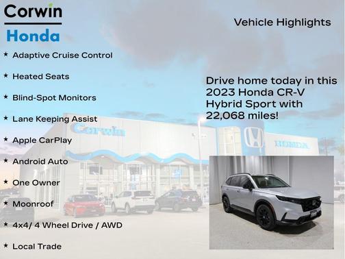 Lunar Silver 2023 Honda CR-V Hybrid Sport AWD