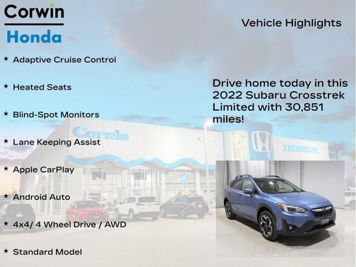 Horizon Blue Pearl 2022 Subaru Crosstrek Limited