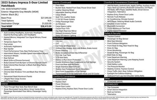 2023 Subaru Impreza Limited