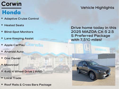 Machine Gray Metallic 2025 Mazda CX-5 2.5 S Preferred Package