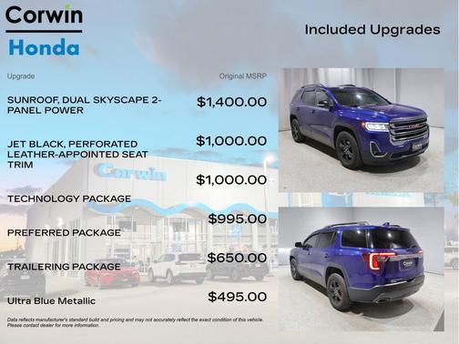 Ultra Blue Metallic 2023 GMC Acadia AWD AT4