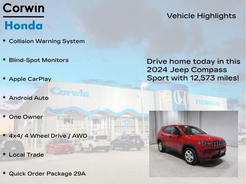 Red Hot Pearlcoat 2024 Jeep Compass Sport