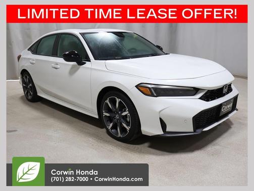 Platinum White Pearl 2026 Honda Civic Hybrid Sport Touring