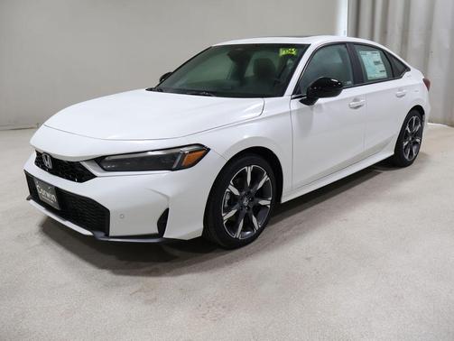Platinum White Pearl 2026 Honda Civic Hybrid Sport Touring