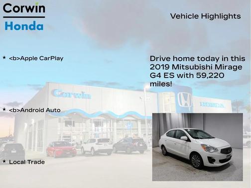 2019 Mitsubishi Mirage G4 ES