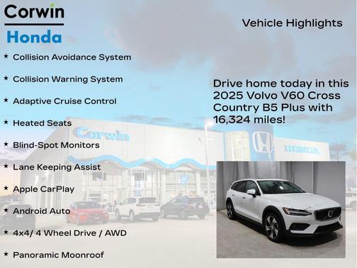 2025 Volvo V60 Cross Country Plus, B5 AWD Gas (mild hybrid)