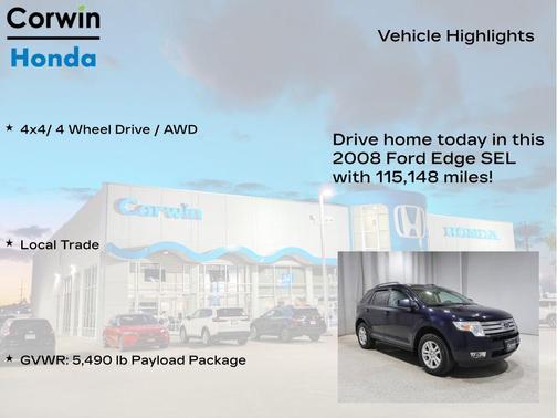 Light Ice Blue 2008 Ford Edge SEL