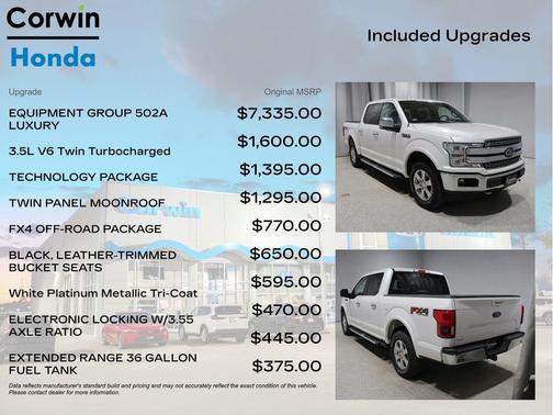 WHITE PLATINUM METALLIC TC 2018 Ford F-150 Lariat