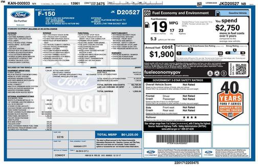 WHITE PLATINUM METALLIC TC 2018 Ford F-150 Lariat