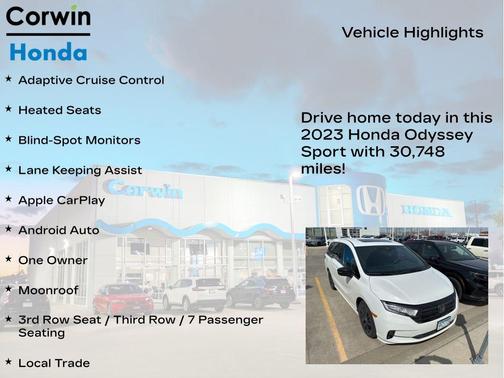 Platinum White Pearl 2023 Honda Odyssey Sport