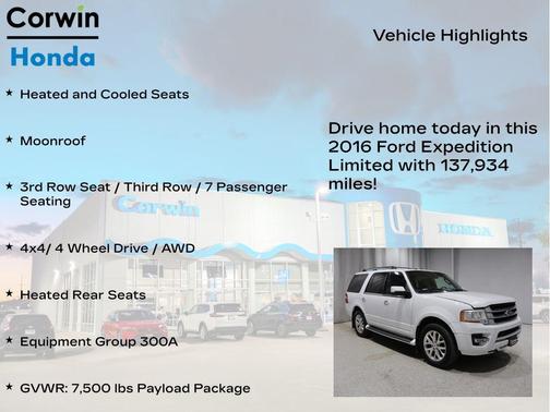 OXFORD WHITE 2016 Ford Expedition Limited
