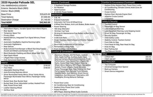 2020 Hyundai PALISADE SEL