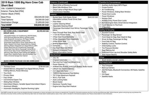2019 RAM 1500 Big Horn