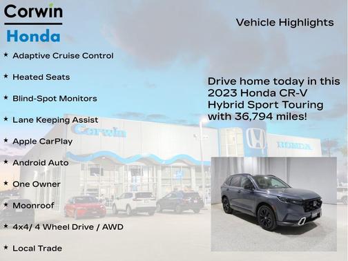 Meteorite Gray Metallic 2023 Honda CR-V Hybrid Sport Touring AWD