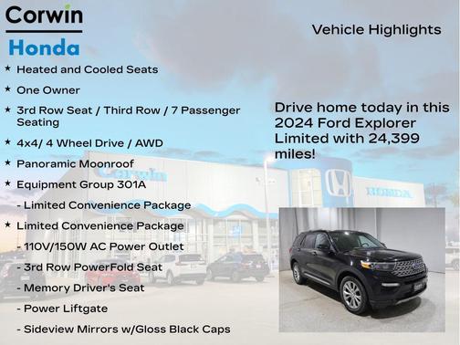 AGATE BLACK METALLIC 2024 Ford Explorer Limited