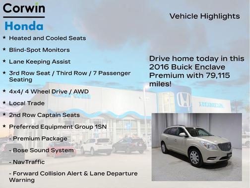 Sparkling Silver Metallic 2016 Buick Enclave Premium