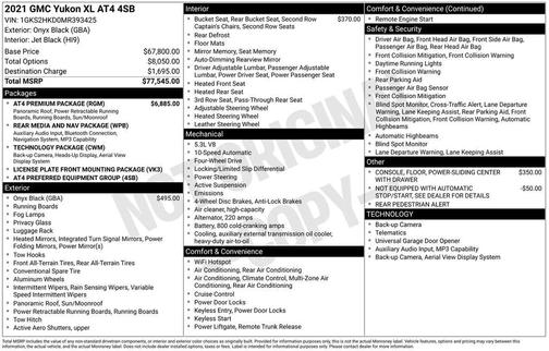 2021 GMC Yukon XL 4WD AT4