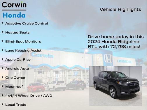 Gray 2024 Honda Ridgeline RTL