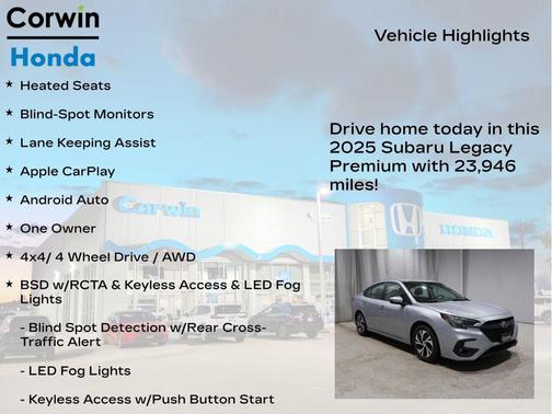 Ice Silver 2025 Subaru Legacy Premium