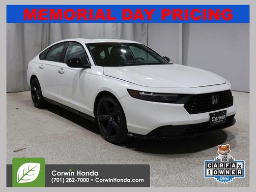 Platinum White Pearl 2025 Honda Accord Hybrid Sport-L