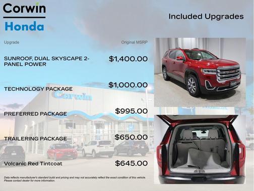 Volcanic Red Tintcoat 2023 GMC Acadia AWD SLT