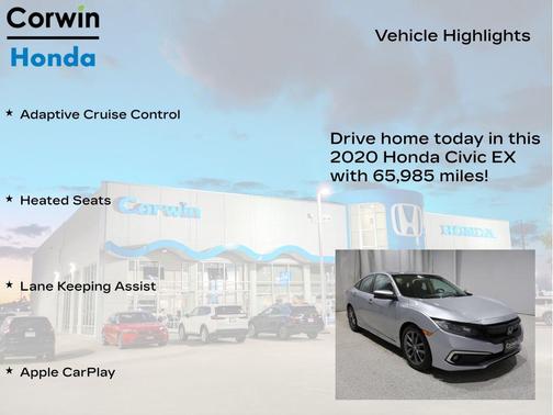 Modern Steel Metallic 2020 Honda Civic EX