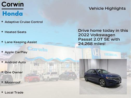 Tourmaline Blue 2022 Volkswagen Passat 2.0T SE