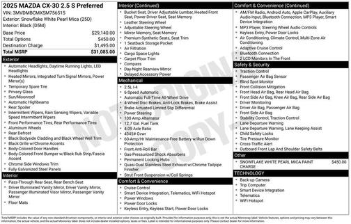 2025 Mazda CX-30 2.5 S Preferred Package