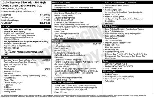 2020 Chevrolet Silverado 1500 High Country