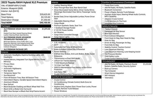 Blueprint 2023 Toyota RAV4 Hybrid XLE Premium