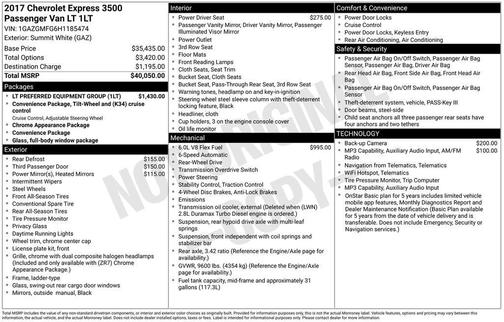 Summit White 2017 Chevrolet Express 3500 LT