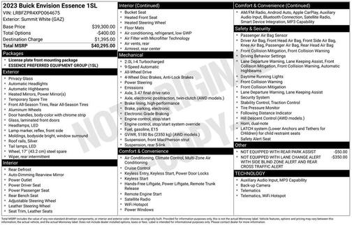 Summit White 2023 Buick Envision Essence AWD