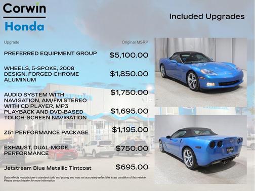 Jetstream Blue Metallic Tintcoat 2008 Chevrolet Corvette Base